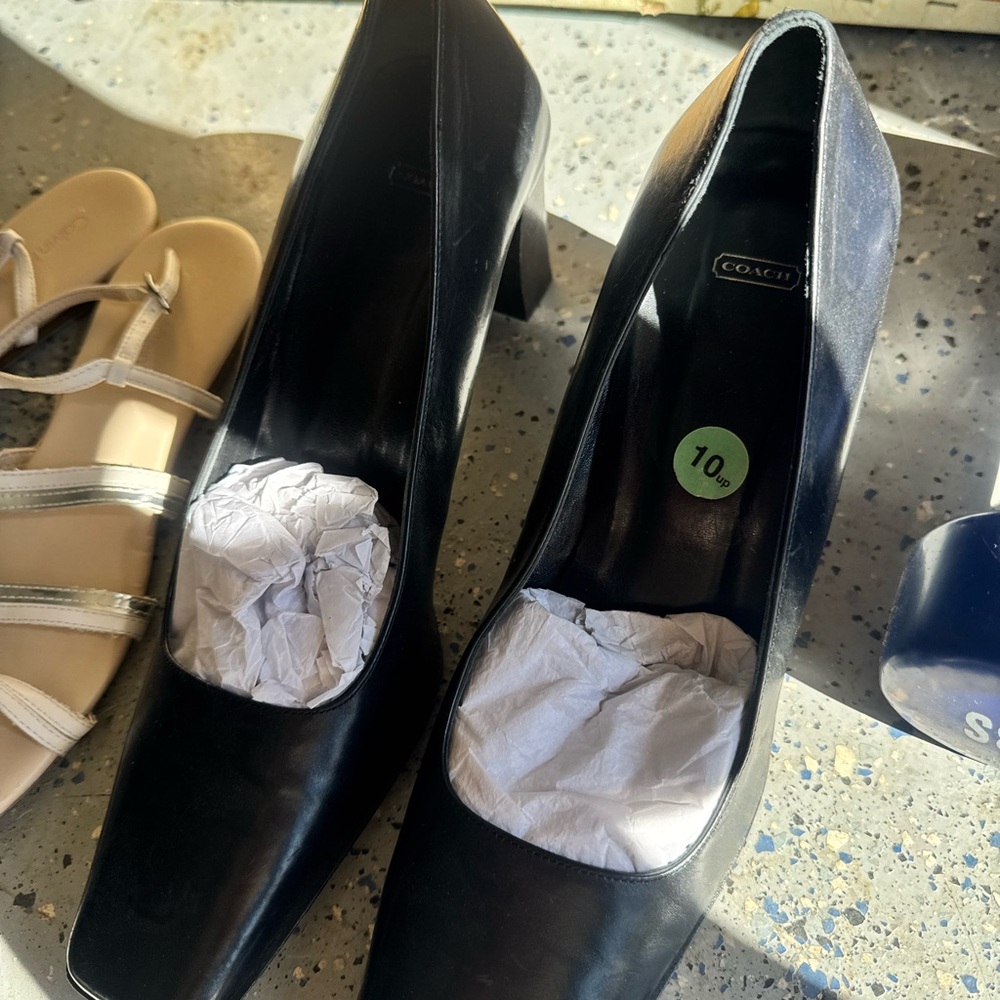 Coach Black Leather Heels